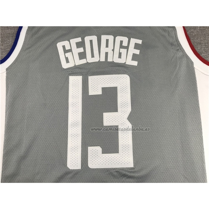 Camiseta Los Angeles Clippers Paul George NO 13 Earned 2020-21 Gris